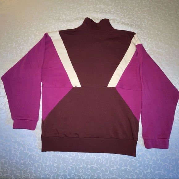 American Eagle Quarter Zip Tri-Color Sweatshirt And Matching Socks - Picture 3 of 16